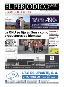 CAMP DE TÚRIA La ONU se fija en Serra como productores de