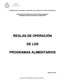 Reglas de Operación de los Programas Alimentarios 2014