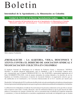 Intersindical de la Agroindustria y la Alimentaci&ograve;n en Colombia