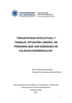 discapacidad intelectual y trabajo: situaci&oacute;n laboral de personas