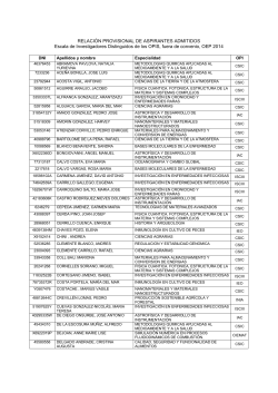 Lista provisional de admitidos completa