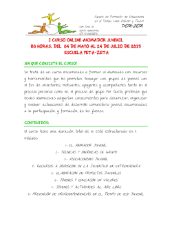 i curso online animador juvenil 80 horas. del 04 de mayo al 24 de