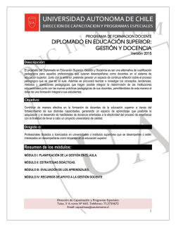 diplomado en educaci&oacute;n superior: gesti&oacute;n y docencia
