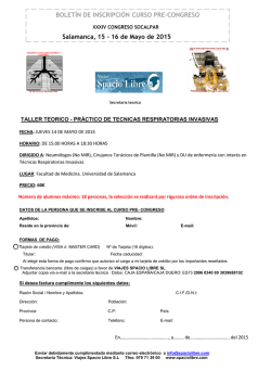 Boletin de inscripci&oacute;n en Curso precongreso