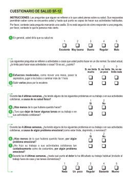 Cuestionario de salud SF-12 Cuestionario de salud SF-12