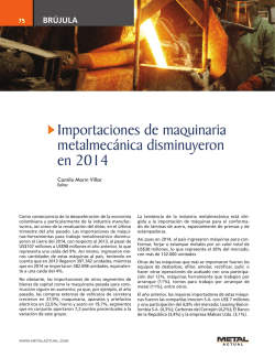 Importaciones de maquinaria metalmec&aacute;nica disminuyeron en 2014
