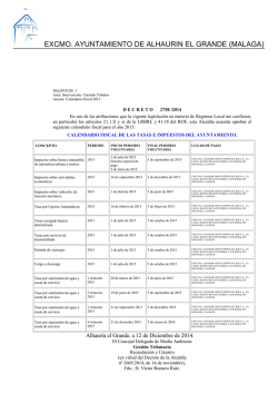 Calendario fiscal 2015 - Ayuntamiento de Alhaurín el Grande