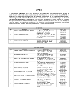 Lista de Albaceas, Depositario, Interventores, Sindicos