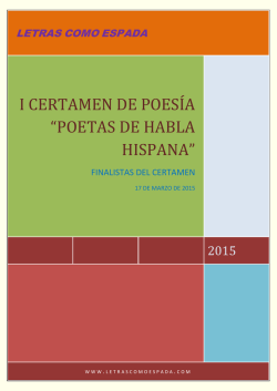 I CERTAMEN DE POES&Iacute;A &ldquo;POETAS DE HABLA HISPANA&rdquo;