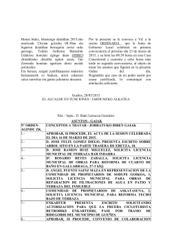 Orden de la Junta del 2015-03-23