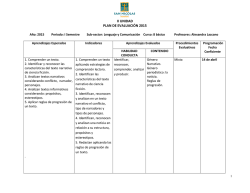 II UNIDAD PLAN DE EVALUACI&Oacute;N 2015