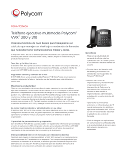 Teléfono ejecutivo multimedia Polycom® VVX 300 y 310