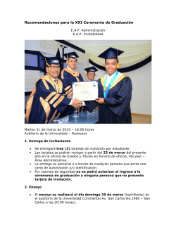 Recomendaciones para la XXI Ceremonia de Graduación