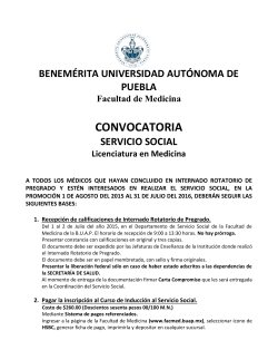 CONVOCATORIA - Facultad de Medicina