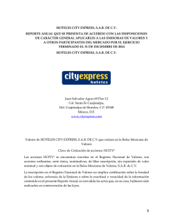 hoteles city express, sab de cv reporte anual que se presenta de