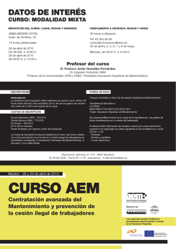 Programa - AEM. Asociación Española de Mantenimiento