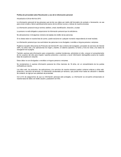 Pol&iacute;tica de privacidad sobre Recolecci&oacute;n y uso de la informaci&oacute;n