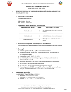 Pág.1 PROCESO DE SELECCIÓN BAJO MODALIDAD