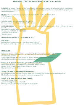 Informaci&oacute;n curso baobab primavera 2015