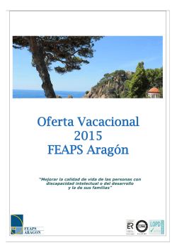 Oferta Vacacional 2015 FEAPS Aragón