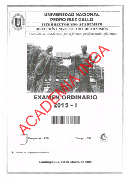 EXAMEN ORDINARIO - Academia Inga. Academia Inga. Academia