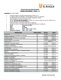 Habilitaciones 2015-1 - Universidad El Bosque
