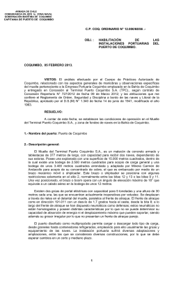 habilitaci&oacute;n de las instalaciones portuarias del puerto