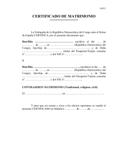 certificado de matrimonio - Embajada de la República Democrática