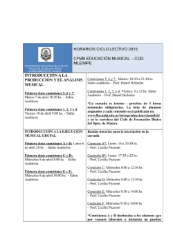 Horarios CFMB Educaci&oacute;n Musical 2015