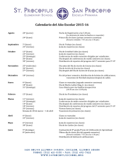 Calendario del Año Escolar 2015-16