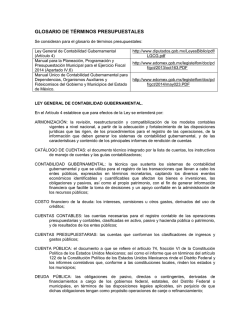GLOSARIO DE T&Eacute;RMINOS PRESUPUESTALES