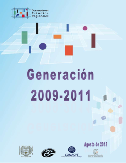 1a. Generación 2009-2011 - Doctorado en Estudios Regionales