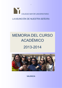 MEMORIA DEL CURSO ACADÉMICO 2013-2014