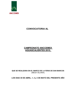 Convocatoria Campeonato Anccemex Aguascalientes 2015
