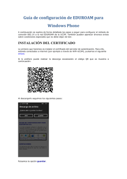 Gu&iacute;a de configuraci&oacute;n de EDUROAM para Windows Phone