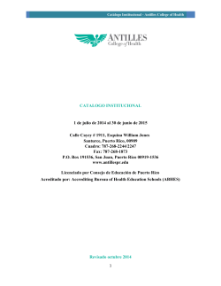 Catálogo Institucional - Antilles College of Health