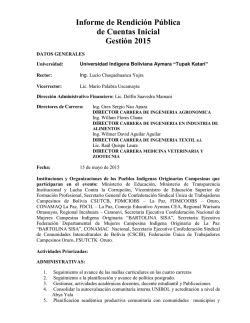 Informe de Rendici&oacute;n de Cuentas 2015