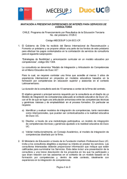 invitaci&oacute;n a presentar expresiones de inter&eacute;s para