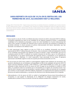 iansa reporta un alza de 19,2% en el ebitda del