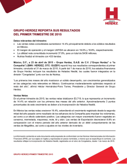 grupo herdez reporta sus resultados del primer trimestre de 2015