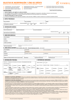 solicitud de incorporaci&oacute;n y l&iacute;nea de cr&eacute;dito