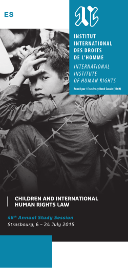INSTITUT INTERNATIONAL DES DROITS DE L`HOMME