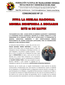 COMUNICADO Nº 13 - Federación Minera del Perú