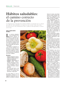 H&aacute;bitos saludables: el camino correcto de la prevenci&oacute;n