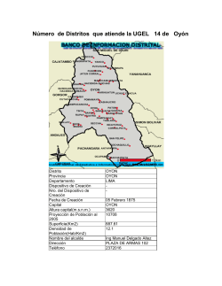 Número de Distritos que atiende la UGEL 14 de Oyón