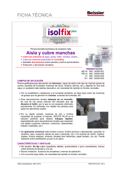 Ficha T&eacute;cnica Isolfix Plus
