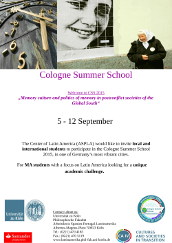 Cologne Summer School - Centre for international cooperation