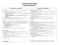 Contenidos de K&iacute;nder Segundo Bimestre