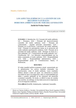 los aspectos jurídicos y la gestión del recursos naturales