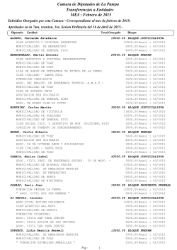 Subsidios otorgados en Febrero 2015